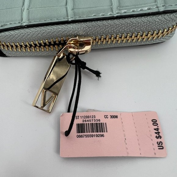Victoria's Secret The Victoria Zip Around Leather Croc Wallet Color Palm L NWT - Picture 8 of 10